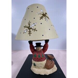 Christmas Snowman Metal Tea Light Shade Candle Holder